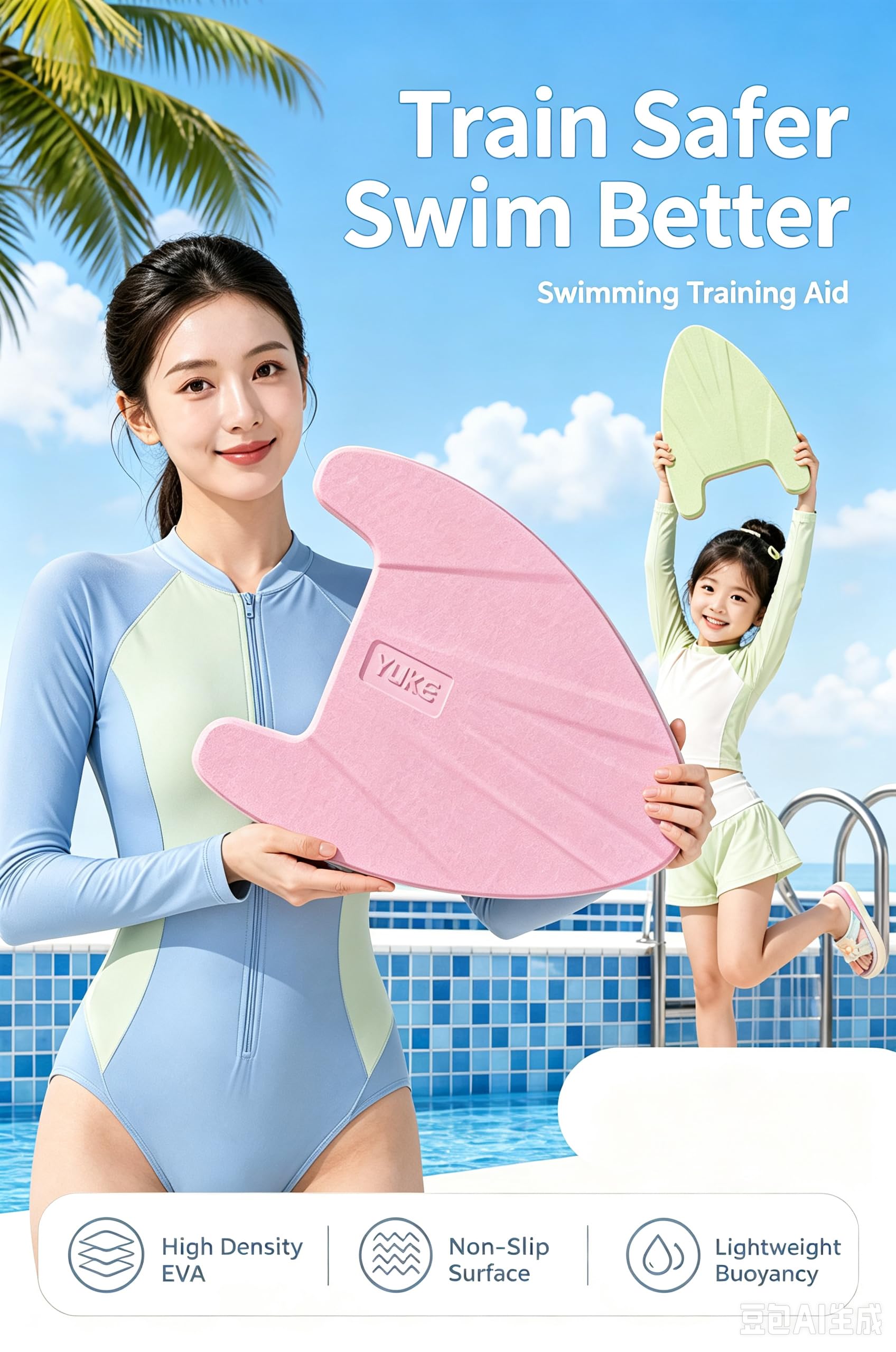 2PCS Tavoletta Nuoto Tavole galleggianti per nuotare Kickboard da Nuoto | Ausilio Galleggiante Facile da Afferrare attrezzatura da allenamento in schiuma EVA per lezioni di nuoto e fitness in acqua