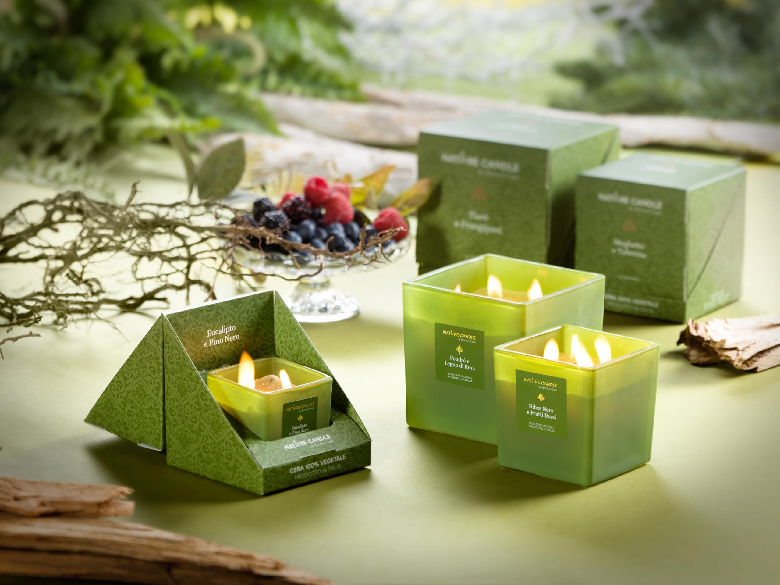 Nature Candle Line Le Preziose Duftkerzen 330 g - Eukalyptus und schwarze Kiefer