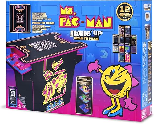 Miniatura 7 de Arcade1Up Ms.PAC-Man Máquina de arcada cabeza a cabeza - Mesa de arcade retro para el hogar con 12 juegos clásicos, cubierta de control iluminado y