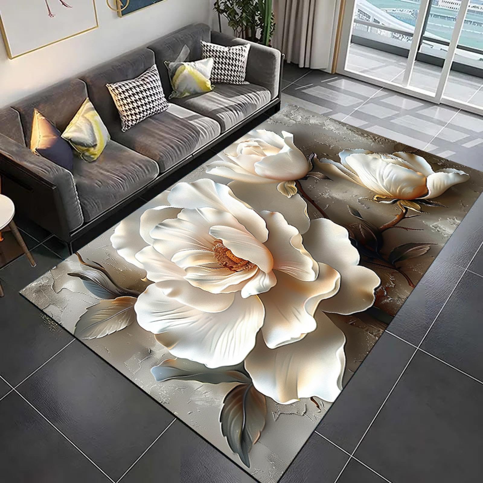 Tapis papillon rétro 180x250cm anti-bruit et isolant pour grand salon et chambre