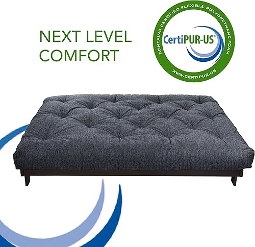 Miniatura 11 de Trupedic x Mozaic - Colchón de futón de tamaño completo de 8 pulgadas (marco no incluido), textura azul gris