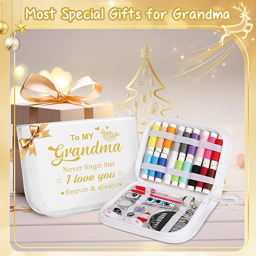 Miniatura 58 de Coquimbo Kit de costura de regalo de Navidad para mujeres, abuela, mamá, adultos, niños, principiantes, viajeros, emergencias, suministros de Negro