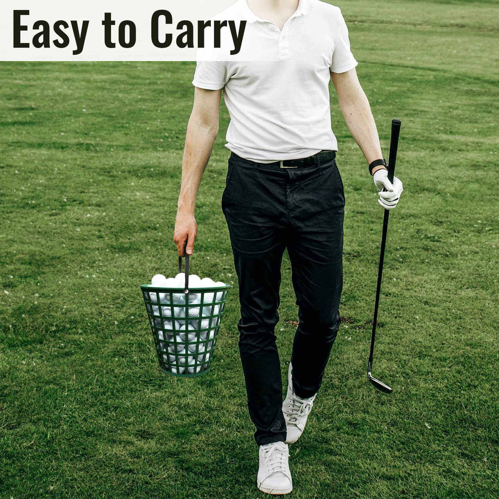 T TOOYFUL Golf Panier Collecte Balles Seau Stockage Poignée 50 Boules