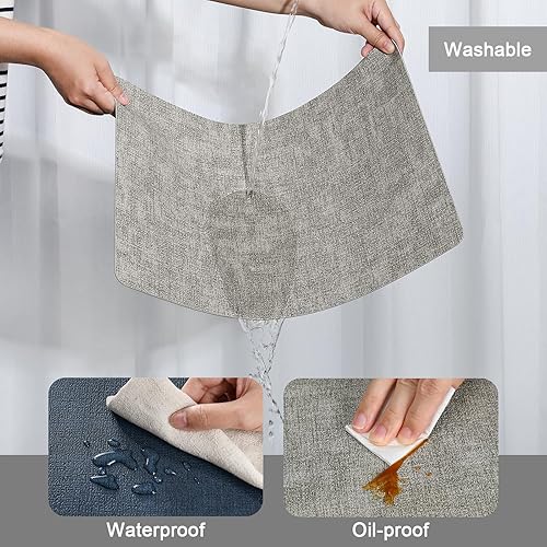 Miniatura 4 de Myir JUN Juego de 8 manteles individuales de doble cara, de piel sintética, para interiores, para mesa de comedor, antideslizantes, lavables,