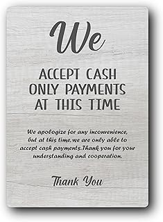 White A4 "We Accept Cash Only Payments At This Time" Sign - 0.12" Aluminium Composite with Acrylic Feet