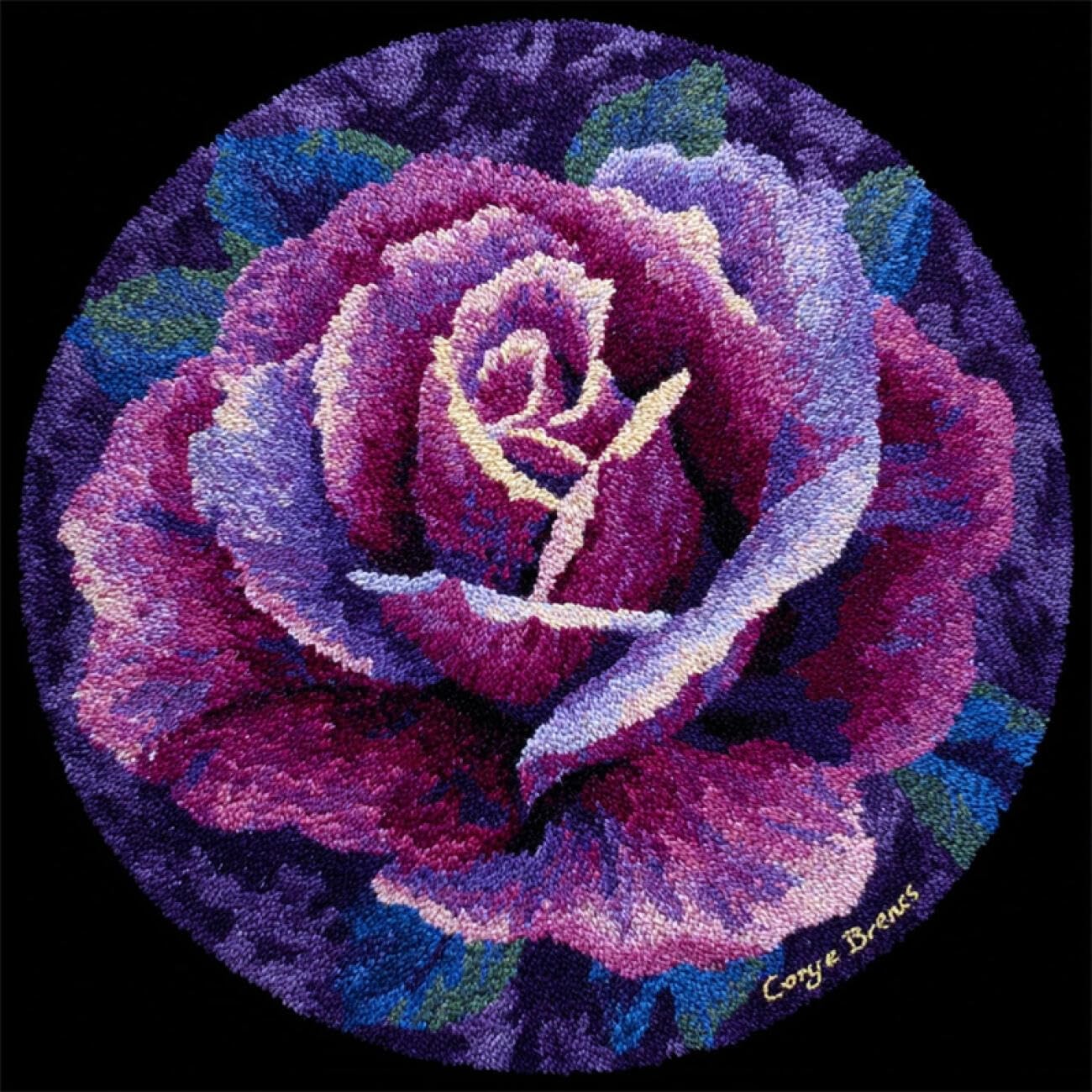 Kitquiver Tapestry Kits for Adults Purple Roses 50x50cm