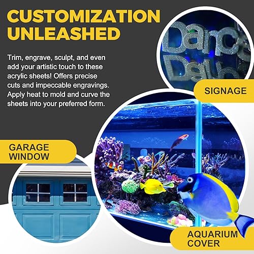 Miniatura 5 de Paquete de 2 láminas de acrílico transparente de 16 x 20 pulgadas, plexiglás fundido de 18 pulgadas de grosor (0.118 in), láminas de plástico