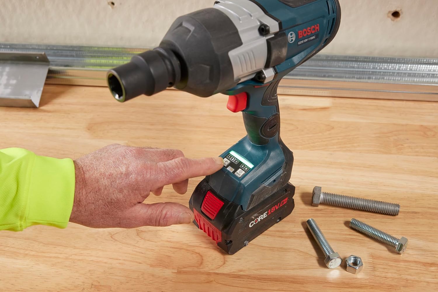 Bosch GDS18V-1180CN PROFACTOR 18V Connected-Ready 3/4 In. Impact Wrench with Friction Ring and Thru-Hole (Bare Tool)