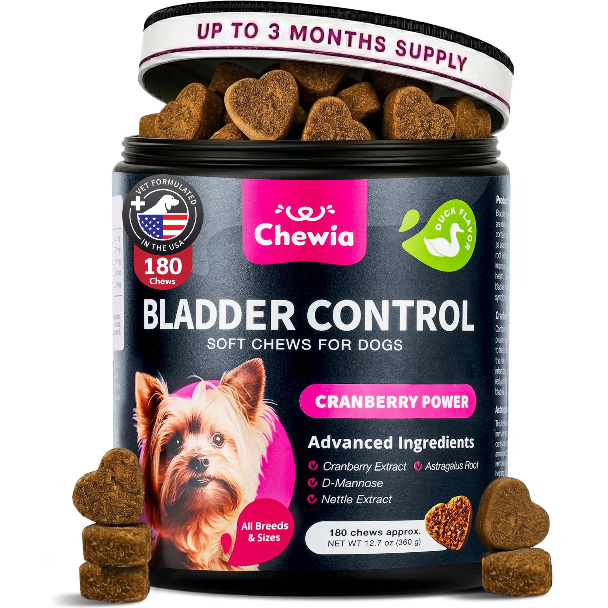 Dog UTI Treatment Cranberry Chews – Bladder Control &amp; Urinary Tract Support
