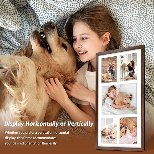Vista 21 de Golden State Art, Juego de 2 portarretratos de madera blanca de 12 x 17 pulgadas, paspartú blanco para fotos de 8 x 10 y 5 x 7 pulgadas, vidrio