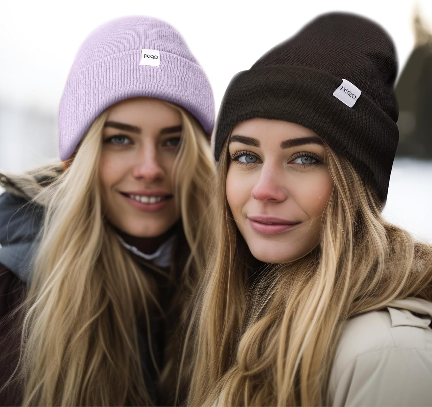 FEQO 4 Pack Satin Lined Beanie Hats Soft Silk Lined Beanies Knit Warm Cuffed Hats for Women Men - Image 6