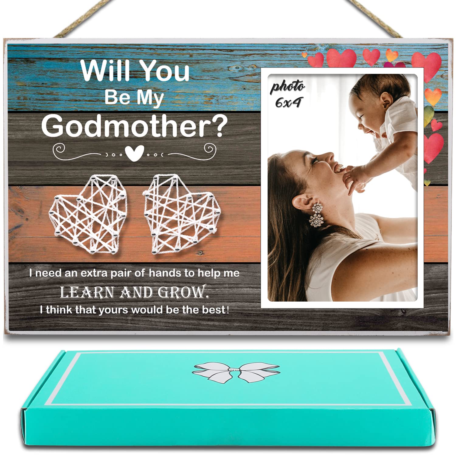 KU-DaYi Godmother Gift, Godmother Proposal Gifts, Will You Be My Godmother Picture Frame - F017