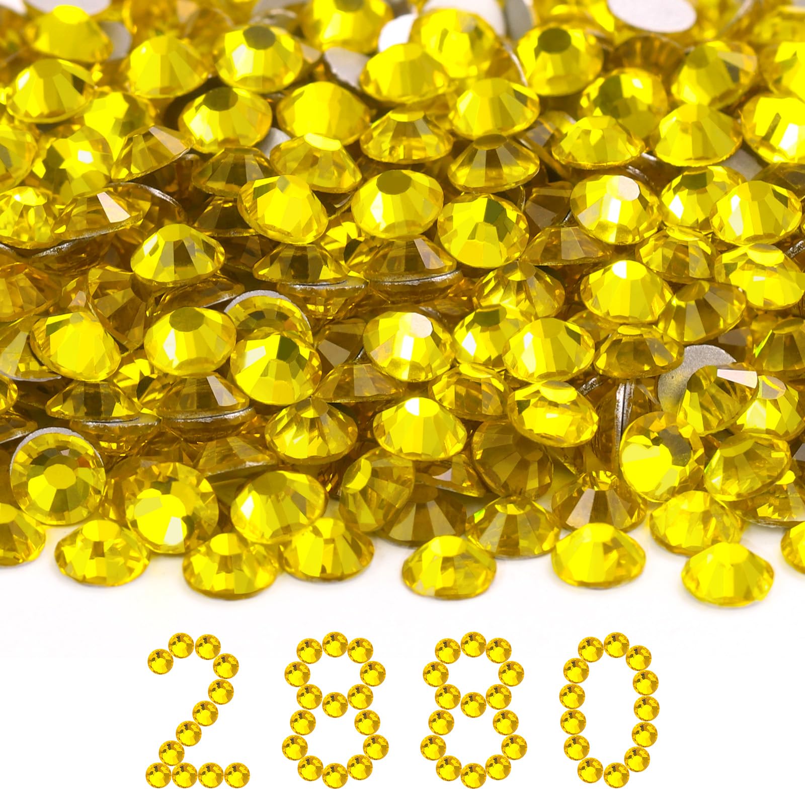 2880PCS Yellow Flatback SS30 Rhinestones Bulk(6.3-6.5mm)