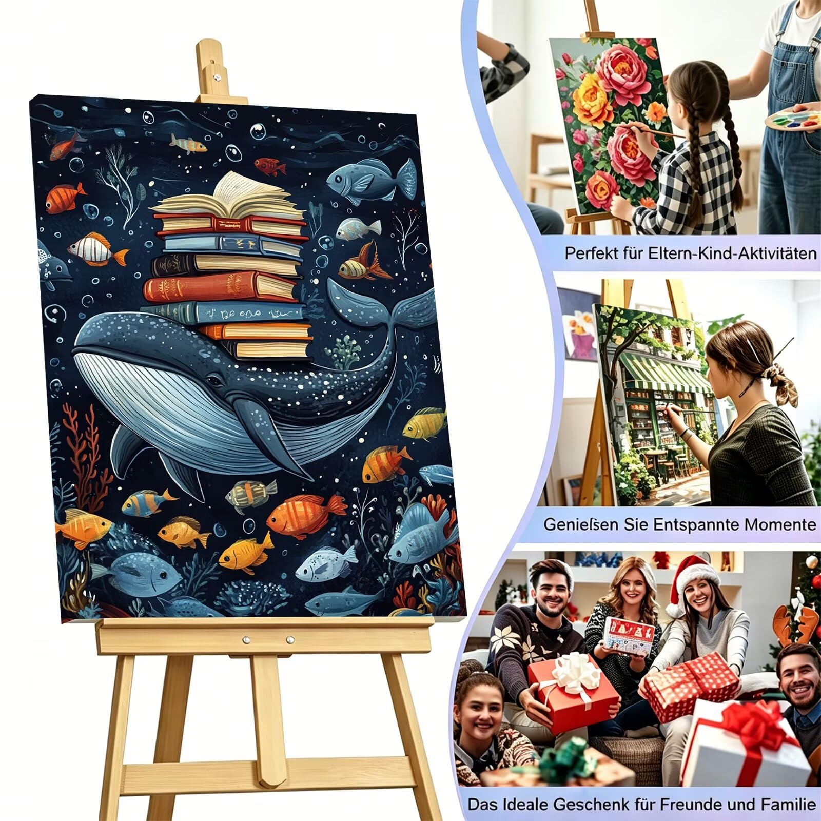Malen Nach Zahlen Baumhaus Landschaft, Kreatives für Erwachsene, DIY Malset für Erwachsene mit 3- Pinseln, Originelle Geschenkidee Frauen & Männer, Deko Wohnzimmer Ohne Rahmen 80x100cm m5g-915