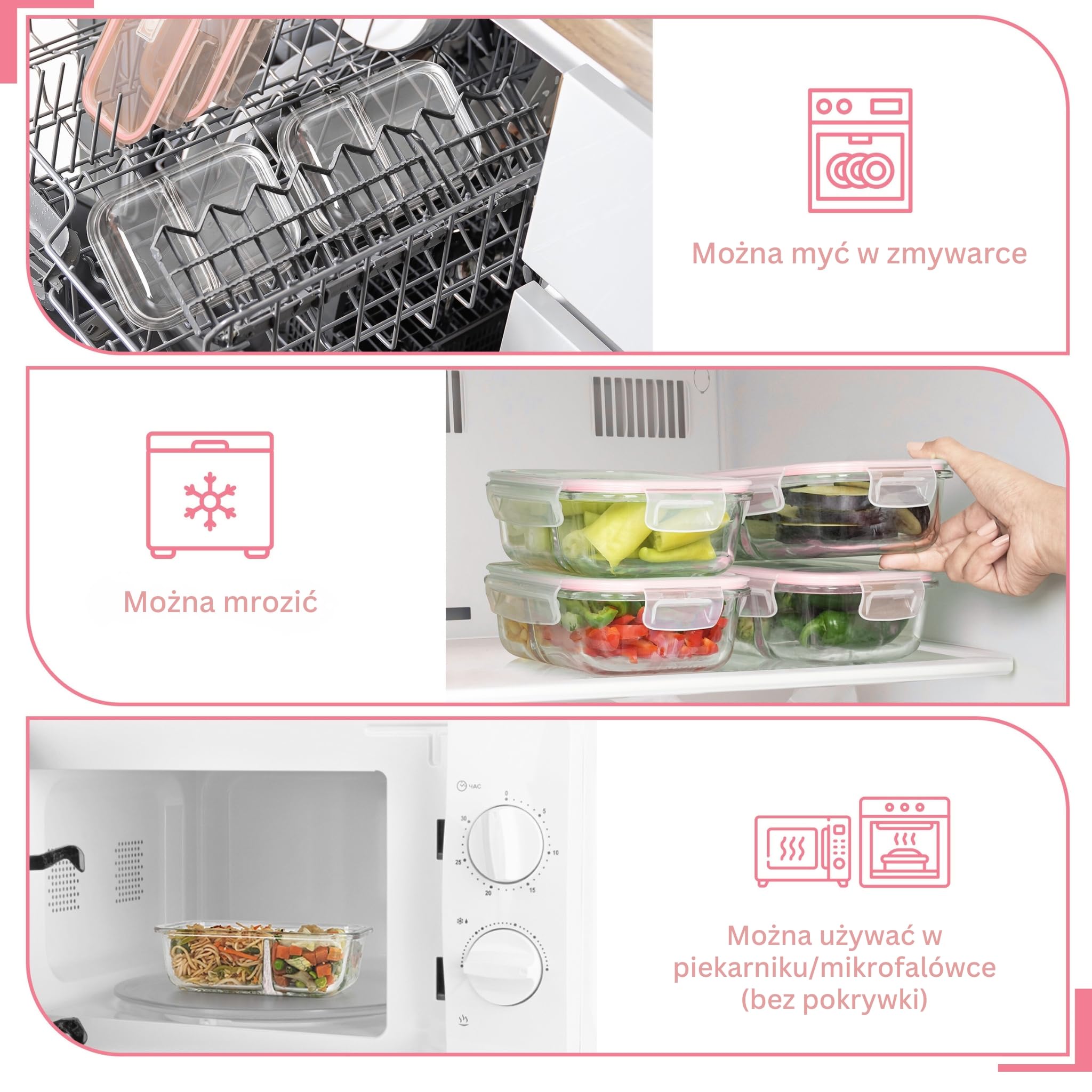 HAUSVIVO Glazen container met deksel, 650 ml, rond, van