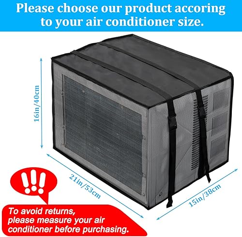 Miniatura 9 de Luxiv Cubierta de malla de aire acondicionado para ventana de aire acondicionado, ventana de soporte, unidad de aire acondicionado, uso de trabajo