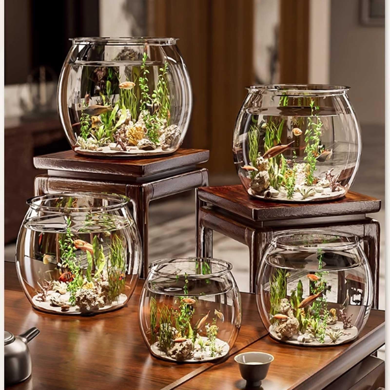 Acquario Per Pesci Mobiclinic Nemo 4 Litri - Boccia Rotonda In Plastica PET | Per Betta E Pesci Rossi - Foto 11