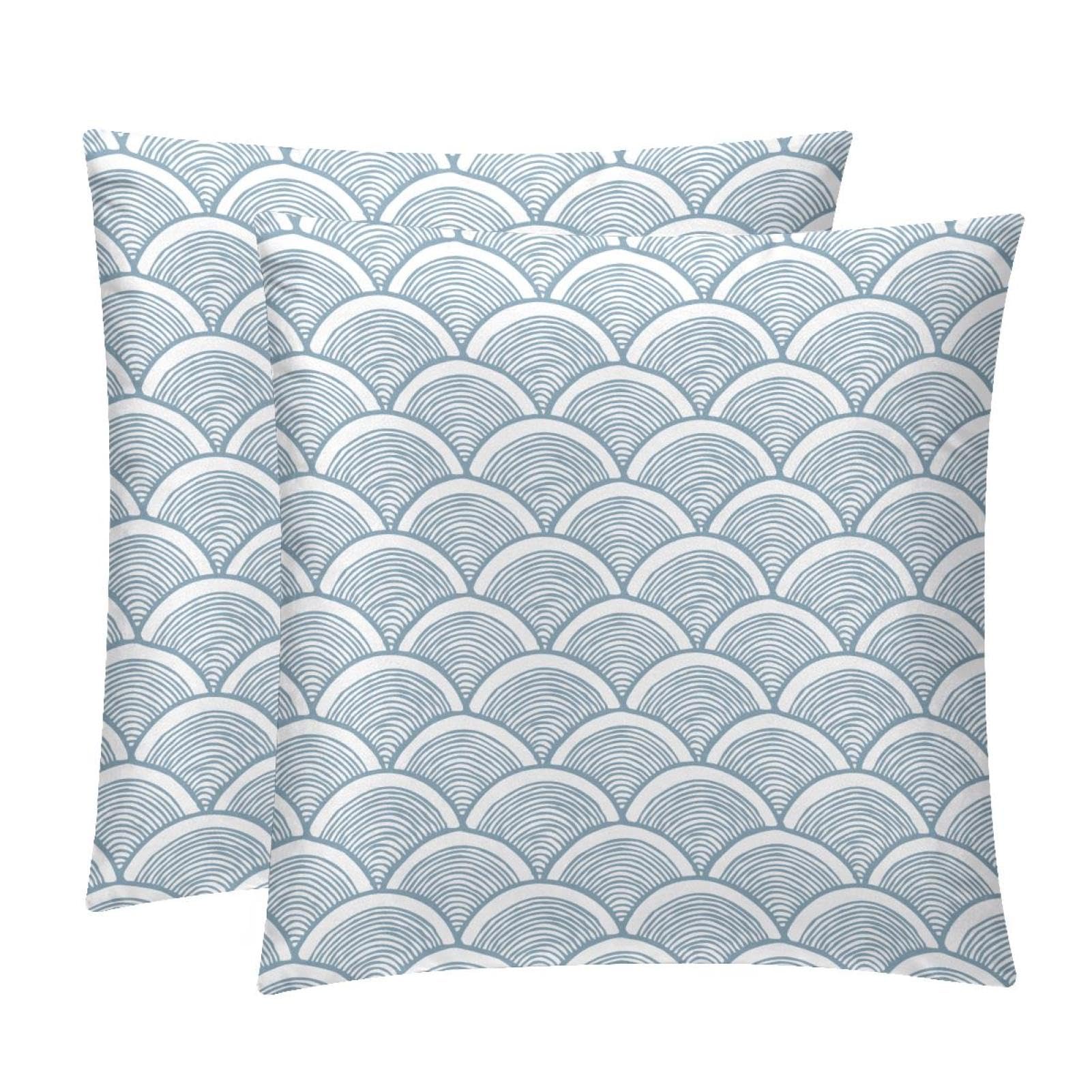 TDGKPZ Grey Mermaid Scale Throw Pillow Cases 2 Pack Pillowcases Zipper Cushion Covers For Bedroom Living Room 45x45cm