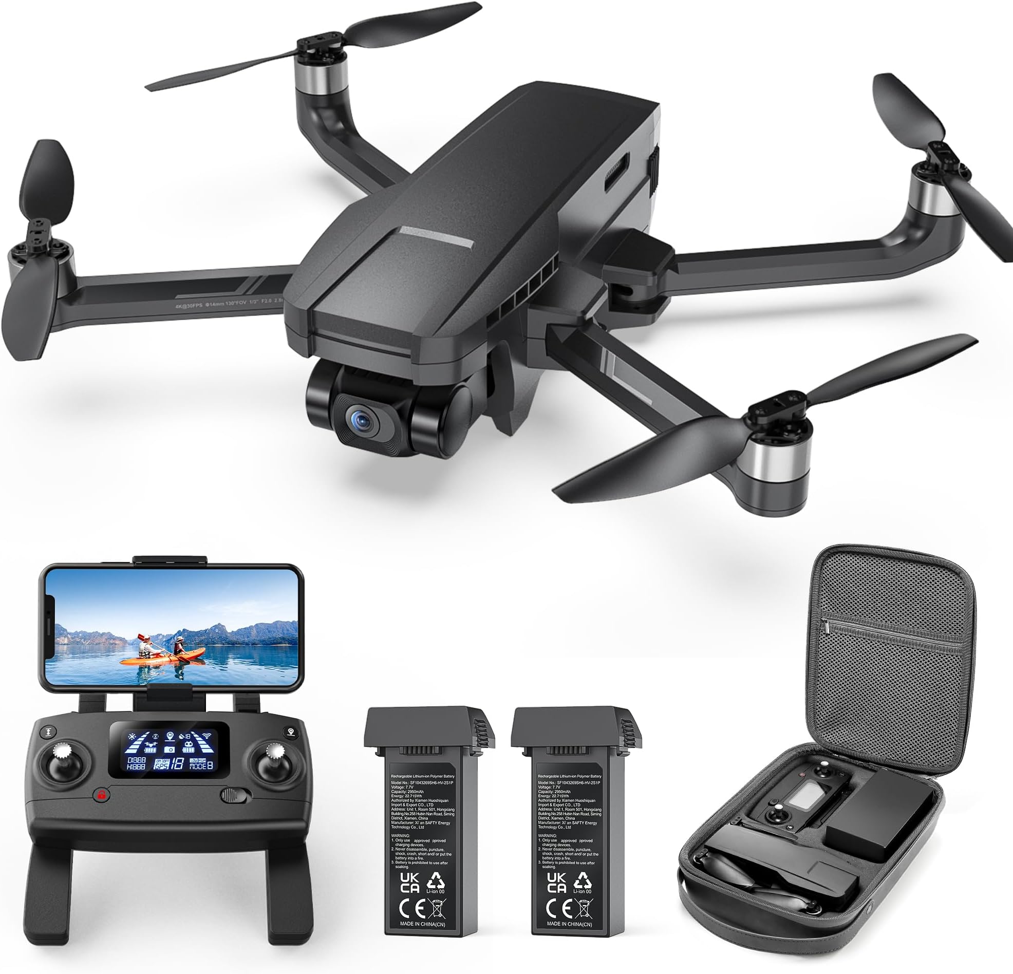 Artstone GPS Drones with 4K Camera,2 Batteries 52-Min Efficient Flight,Built-in Remote ID,Brushless Motors,GPS Auto Return,WiFi Transmission,2-Axis EIS Gimbal,Video Drone for Beginners Adults