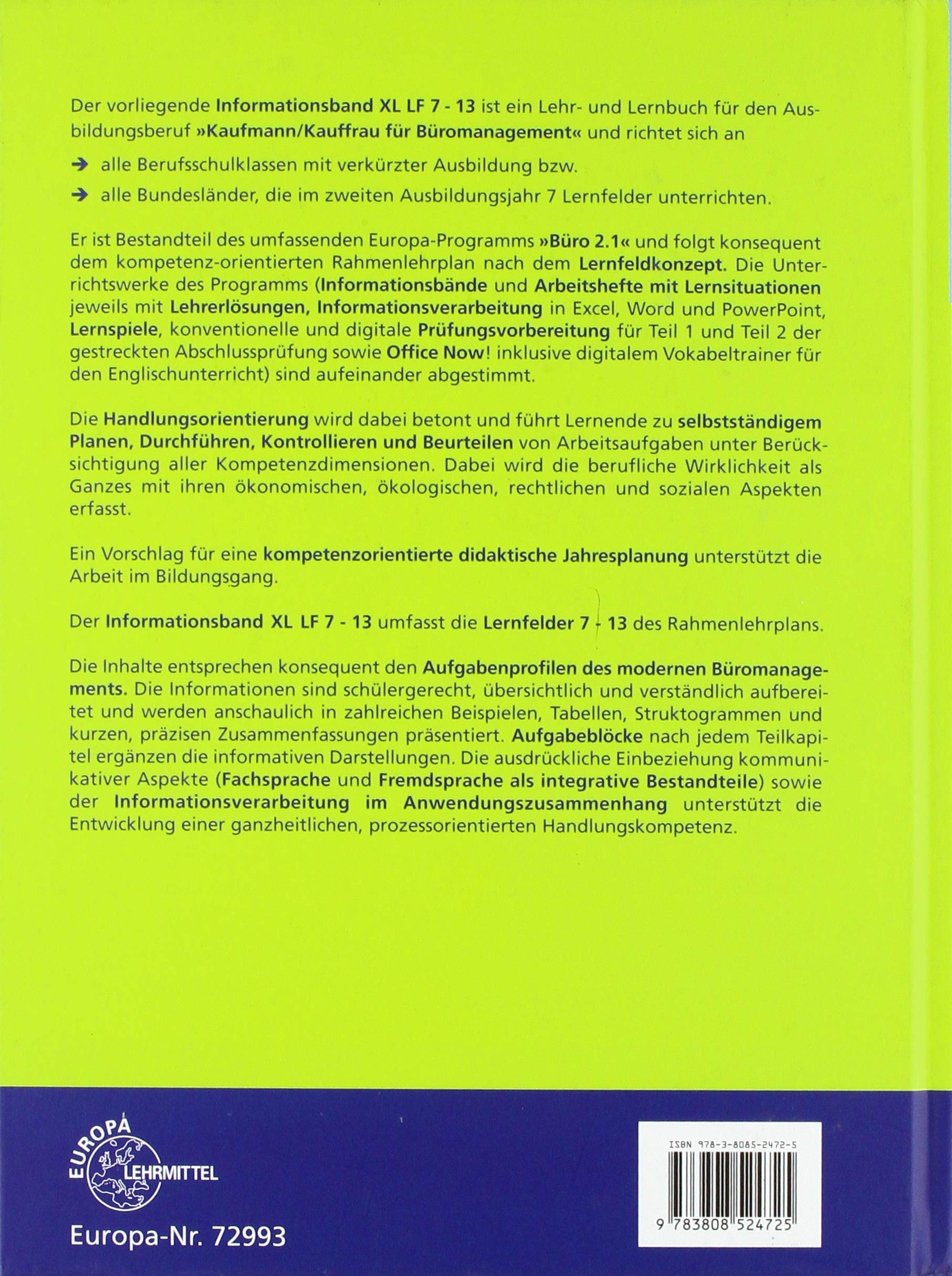 Büro 2.1, Informationsband XL, Lernfelder 7 - 13: Kaufmann/Kauffrau für Büromanagement