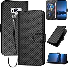 Compatible Galaxy S8 Plus Case, Book Type Galaxy S8 Plus Case, Carbon Fiber Style Galaxy S8 Plus Cover, Stylish and Simple, Galaxy SC-03J Case, Overflowing with Lightweight and Slim SCV35