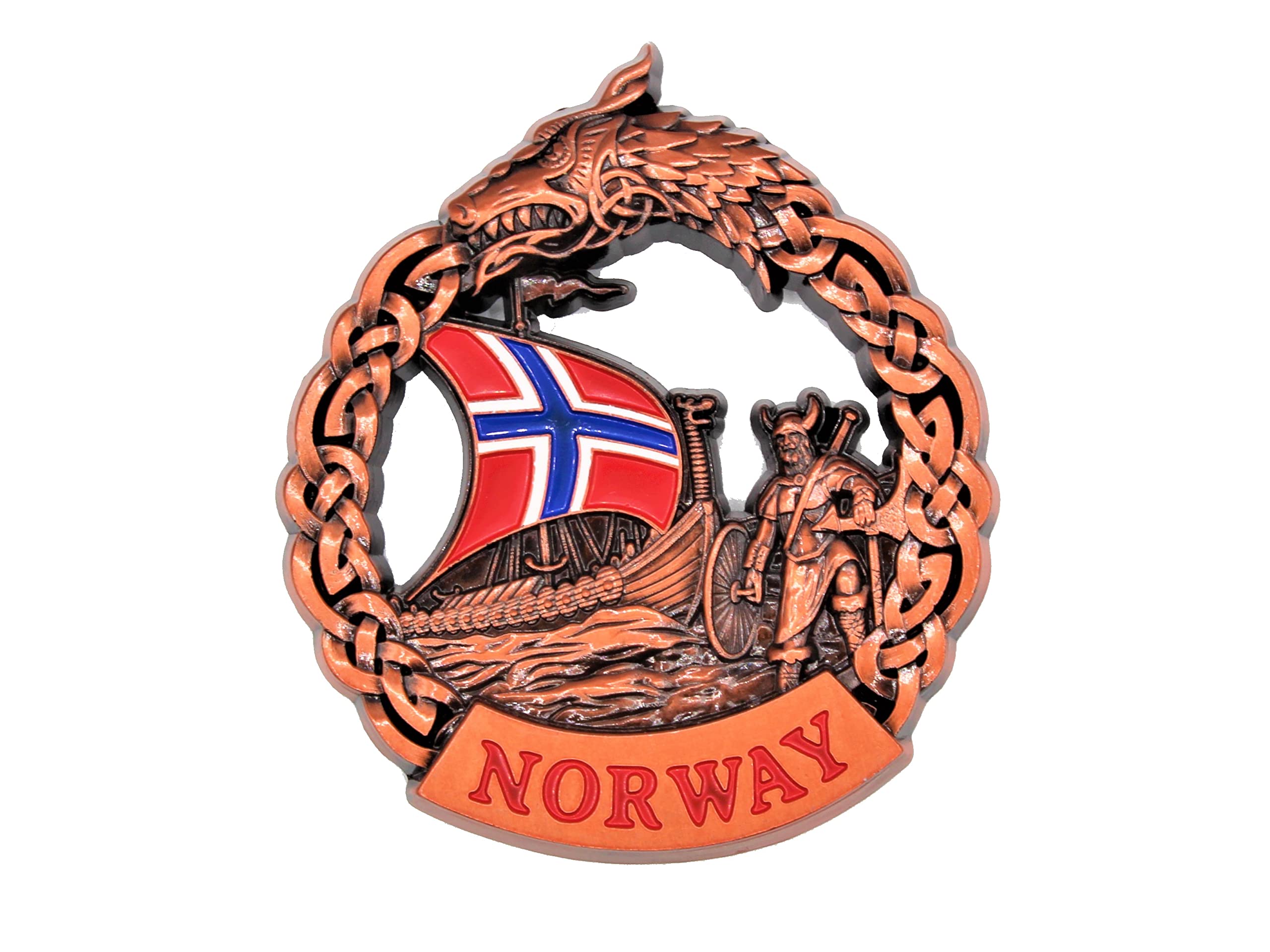 Designo Norway - 3D Metal Fridge Magnet for Kitchen Refrigerator - Unique Stylish Holiday Souvenir Gift