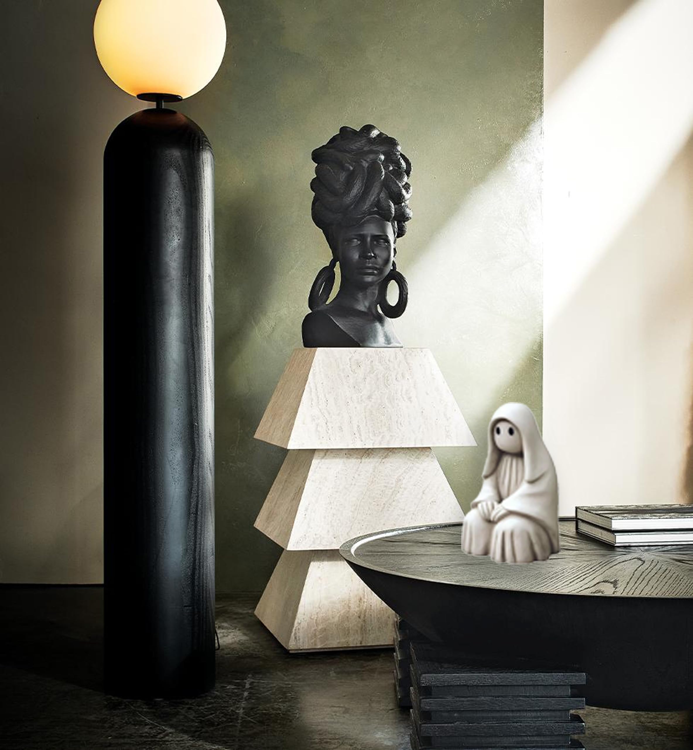 Statue Fantôme Mignon En Résine Pour Halloween - Décoration Intérieur/extérieur, 11,5 X 12,5 Cm
