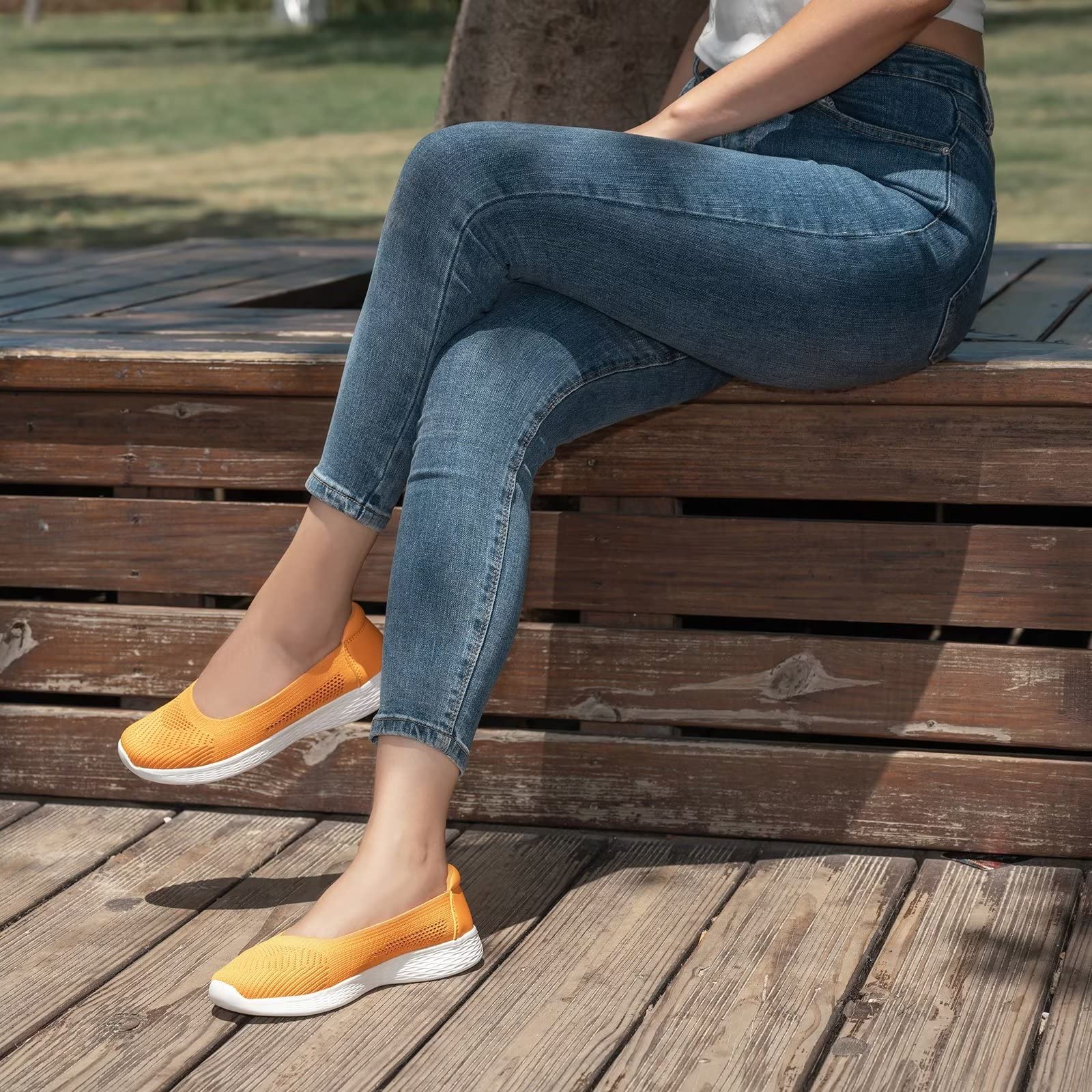 TIOSEBON Scarpe da Donna Basse, Piatte, Ultra Leggere e Traspiranti in Rete