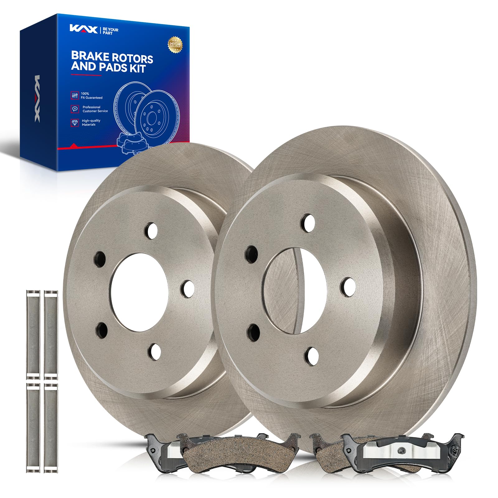 KAX Rear Brake Kit, OE Brake Rotors and Ceramic Brake Pads | Fits Ford Explorer 1995-2001, Ford Explorer Sport 2001-2002, Mercury Mountaineer 1997-2001, Automotive Replacement Brake Kit