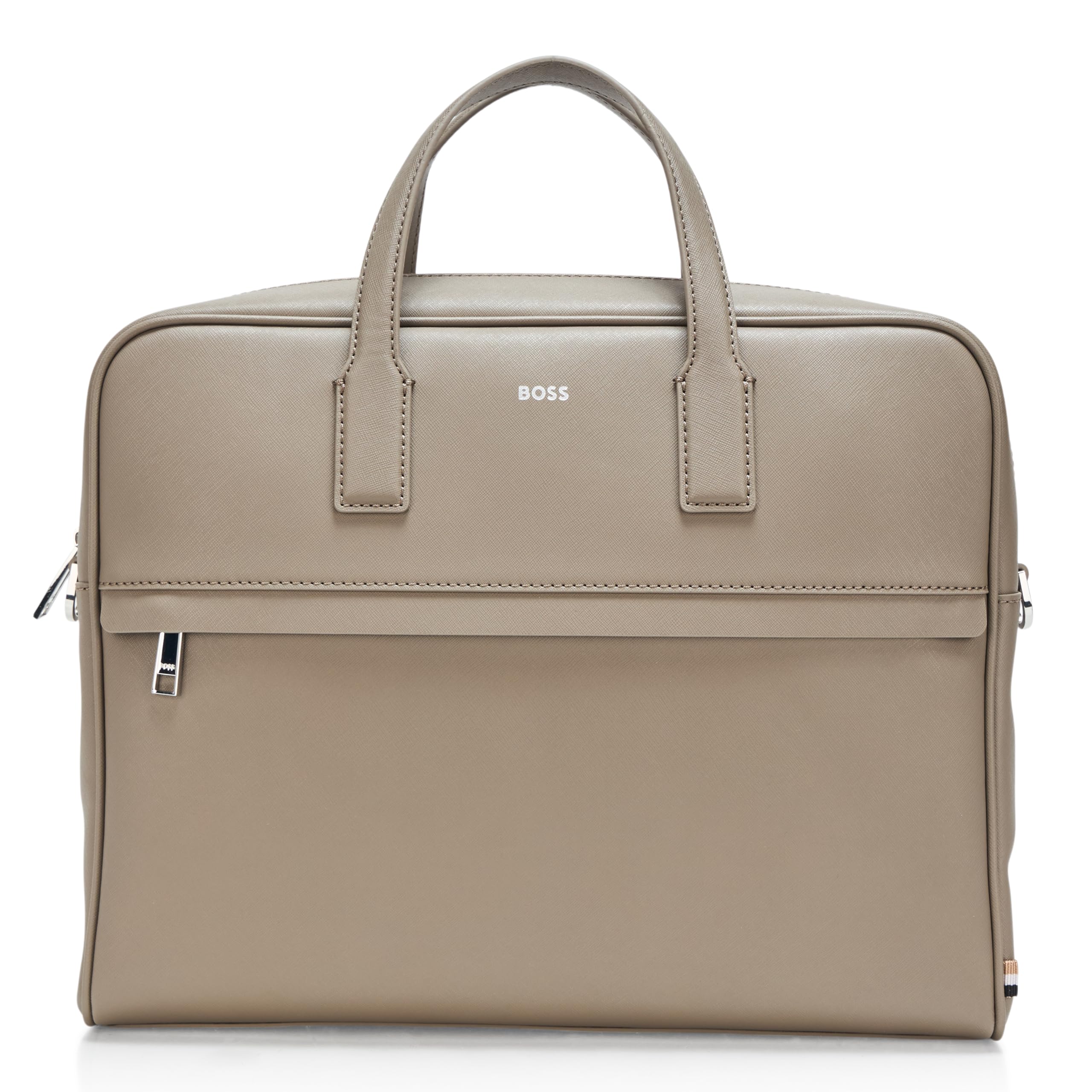 BOSS Zair Bonded Leather Brief Case, Garden Moss Green, 15