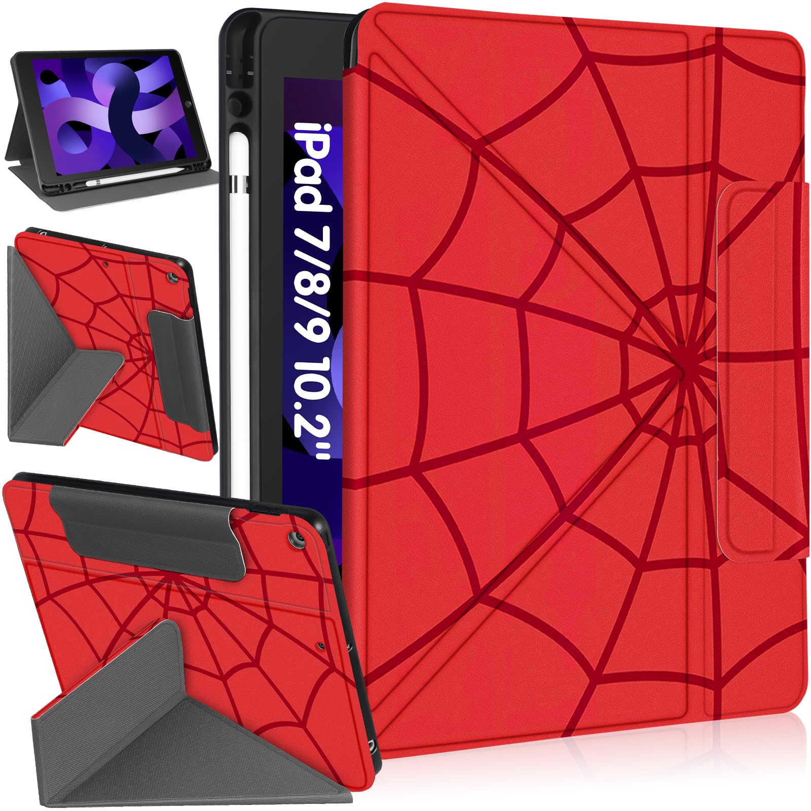 Miss Adola for iPad 9th/8th/7th Generation 10.2 Inch Case with Pen Holder for Boys Girls Women Men Cute Cartoon Anime Cool Funny Protector Stand