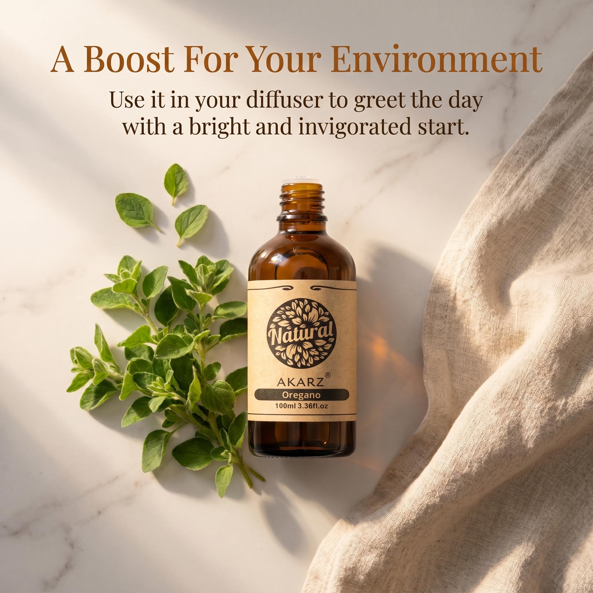 AKARZ 100ml Olejek esencjny z Oregano - Naturalny olejek aromatyczny do dyfuzorów, lamp aromatycznych i aromatów pomieszczeń