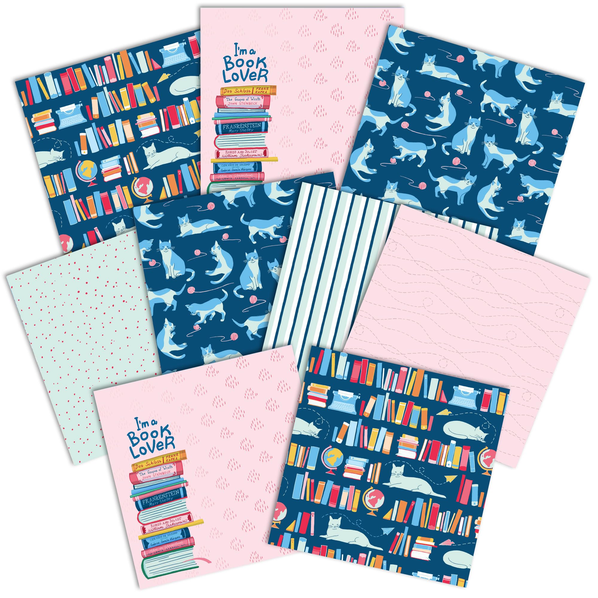 Papier scrapbooking chats bibliothèque double face pour éviter le gondolement - 7