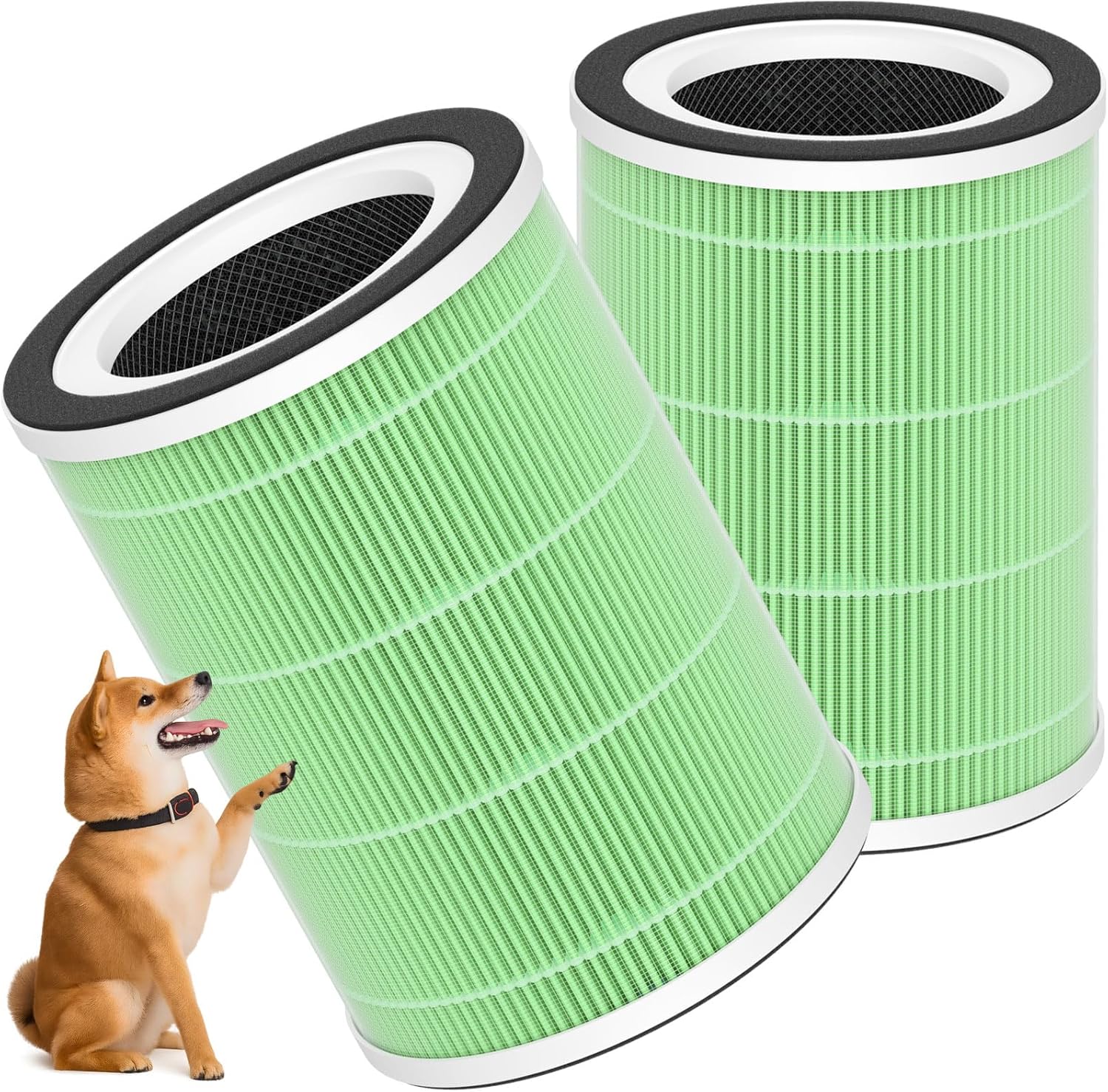 2-Pack KILO Replacement Filter Compatible with Afloia Purifier KILO and KILO PRO, MIRO and MIRO PRO, and MORENTO Purifier Kilo/MR-Kilo, 360°3-Stage Filtration-Green Version