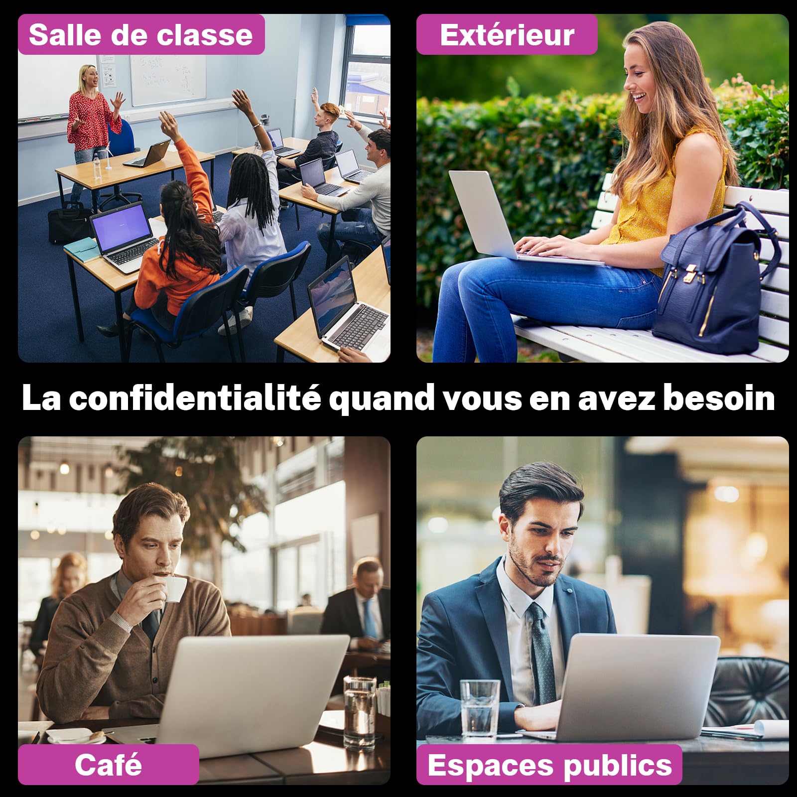 PYS Magnétique Filtre de Confidentialité 15,6 Pouces 16:9 Anti Espion Anti-Lumière pour Ordinateur Portable