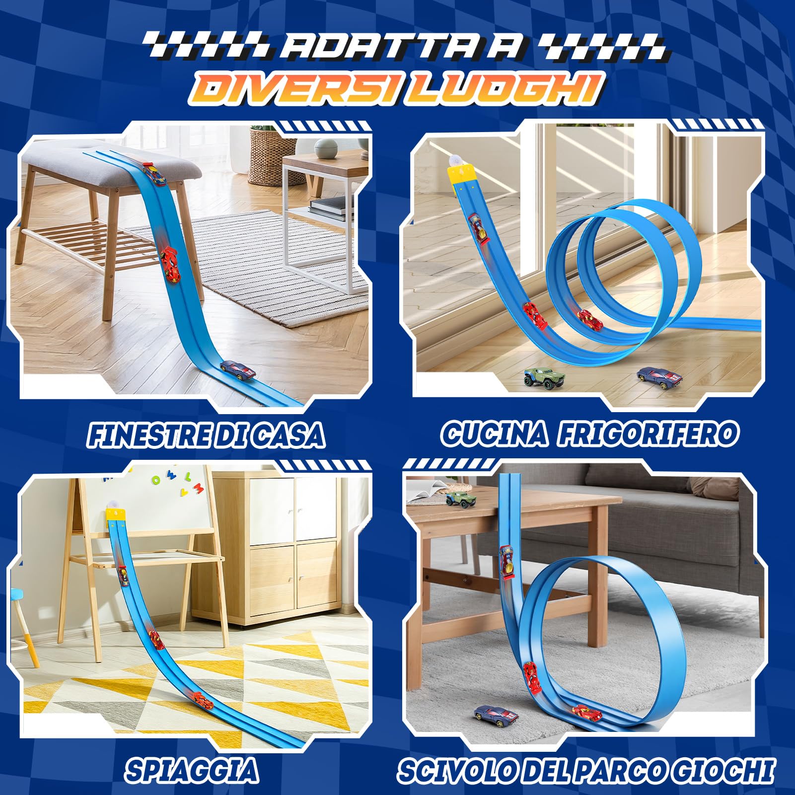 Toyokid Giochi Bambini Bambino Bambina 3 4 5 6 7 8 Anni, Pista Macchinine Arrotolabile Regalo Bambino 3-8 Anni Piste Macchinine per Bambini Giocattoli Bambino 3-8 Anni Regali Compleanno Bambini