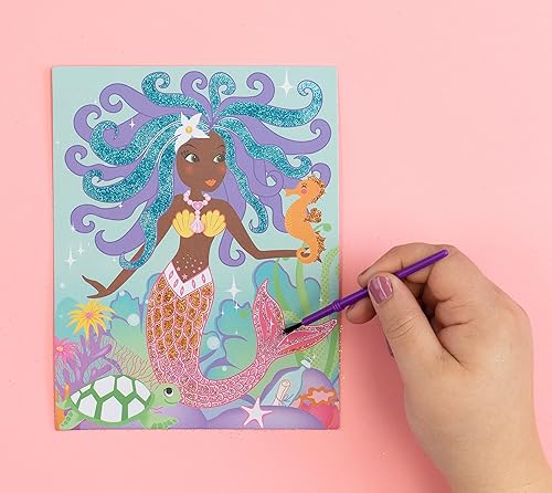 Miniatura 7 de Totally Mermaids - Juego de arte con purpurina y papel de aluminio en caja de recuerdo para hacer y exhibir