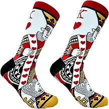 Crazy Dog T-Shirts Funny Poker Socks – Men’s Casino-Themed Dress Crew, Gambling & Playing Card Gift, Novelty Vegas Apparel for Players
