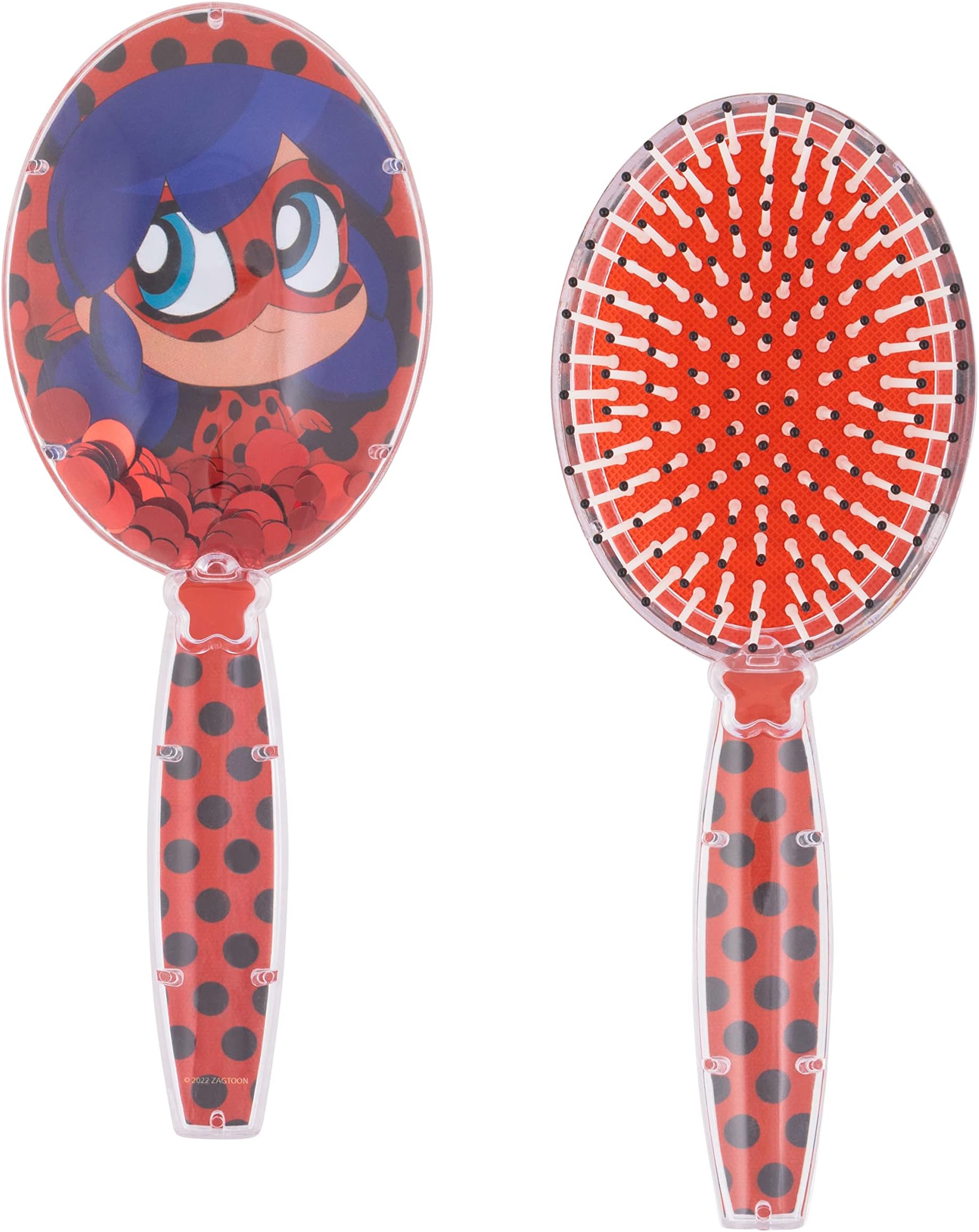 - Miraculous Hair Brush with Magical Sparkling Stars Ladybug Confetti - Kids Hair Brush Ages 3+