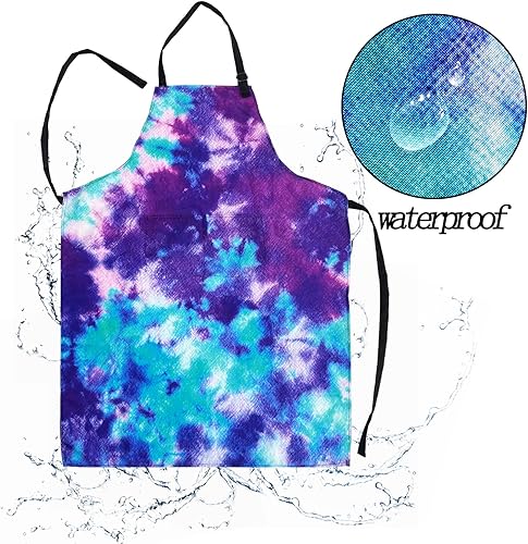 Miniatura 24 de Sosolong Delantal ajustable impermeable con 2 bolsillos, delantales de cocina para mujeres, hombres, chef Delantal de cocina,Delantal Daisy,Delantal