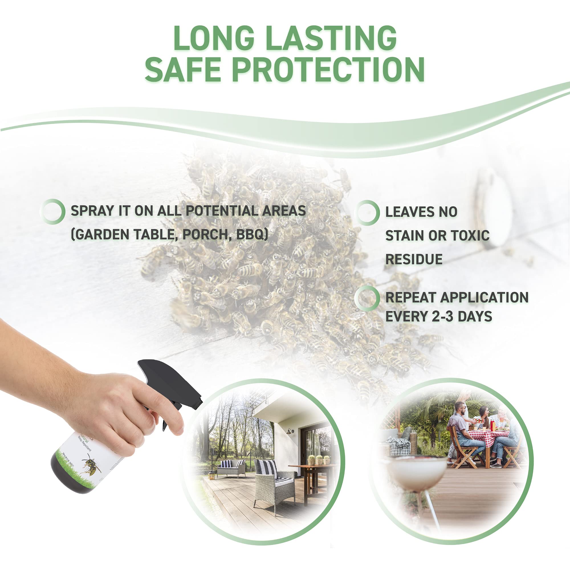 RepellShield Bee And Wasp Repellent Spray Organic Wasp Spray Outdoor