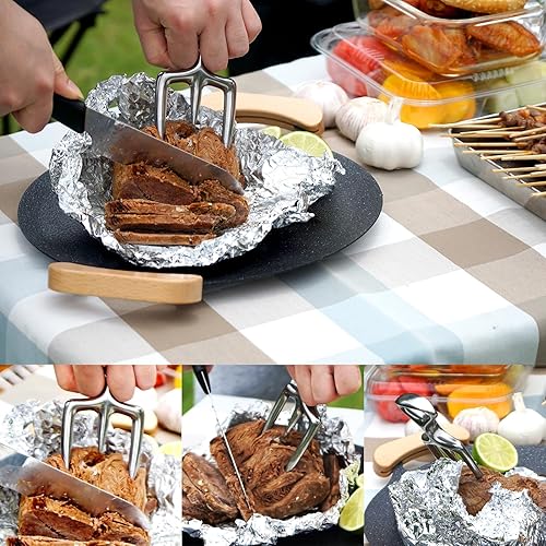 Miniatura 4 de qAp quality art Practical -Tenedor para tallar carne de acero inoxidable 188 para sujetar y cortar cortes grandes de forma segura (6 pulgadas)