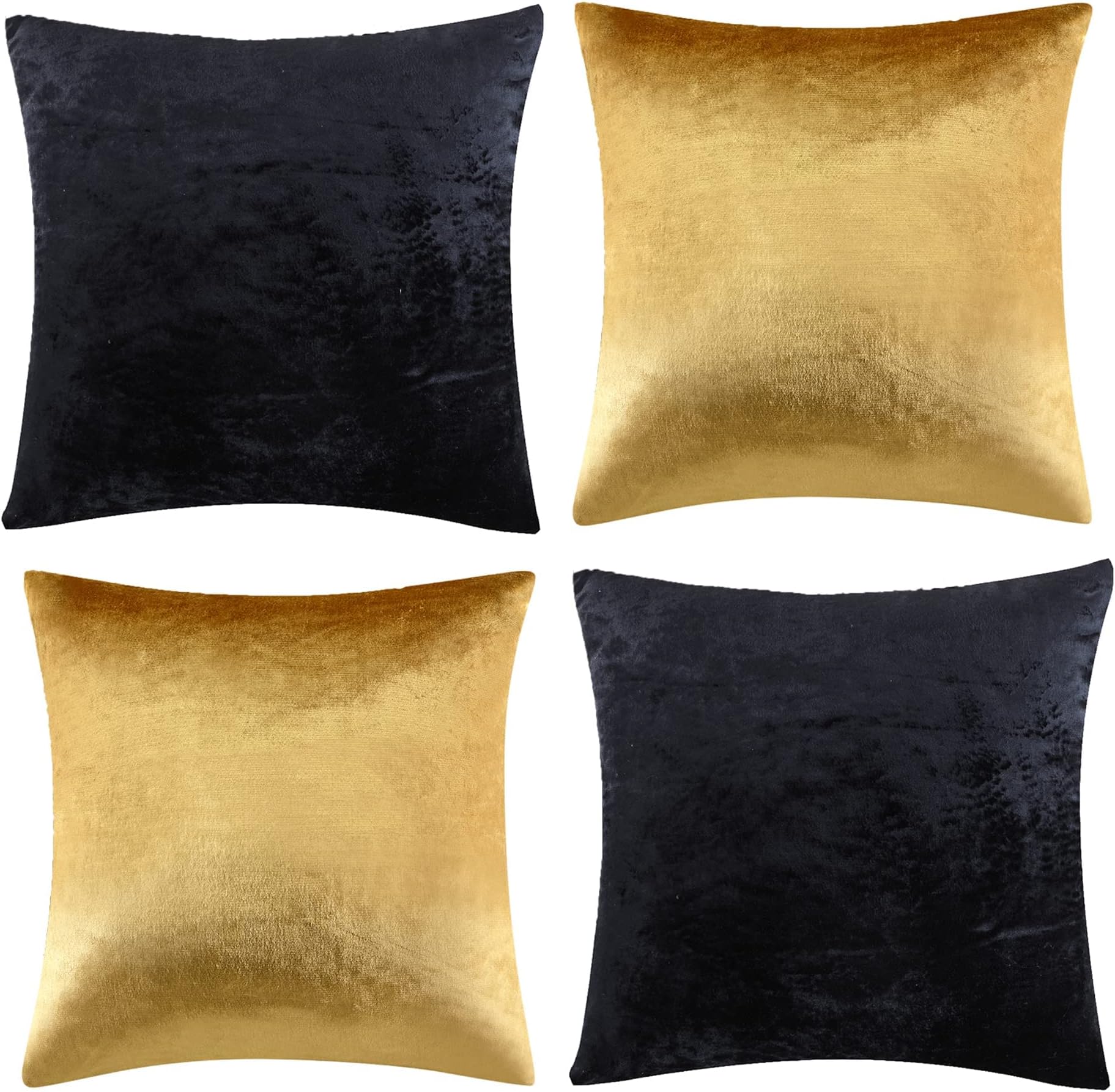 SYOSI Decorative Throw Pillow Covers 18 x 18, Set of 4 Square Velvet Cushion Covers, Throw Pillow Cover Protector Cushion Covers Pillowcase Home Decor Decorations for Sofa Couch Bed Chair Car