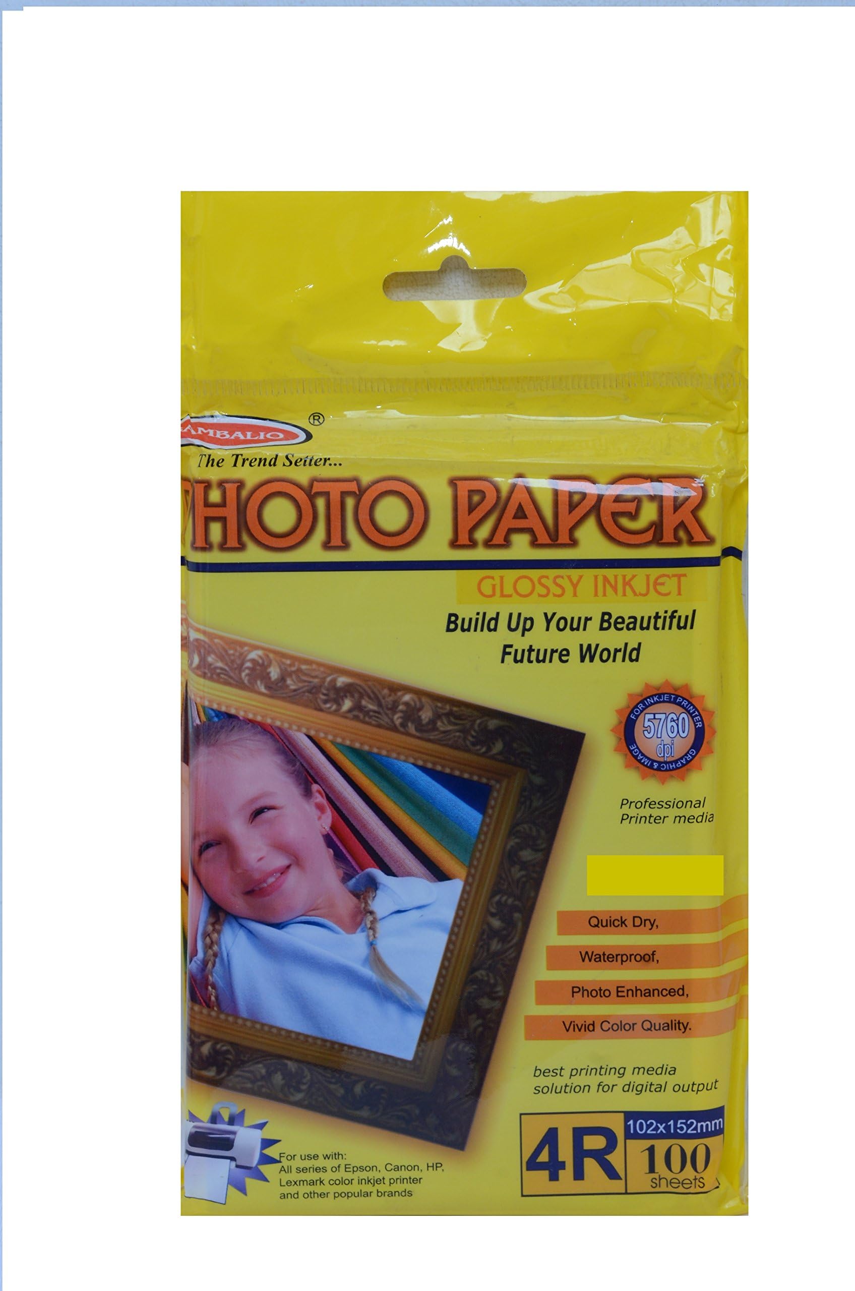 BAMBALIO BPG 270-4R 270 GSM Glossy Photo Paper -Post Card Size(4" x 6") 100 Sheets
