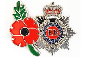 Silver Red Poppy Queen Elizabeth II Enamel Pin Brooch