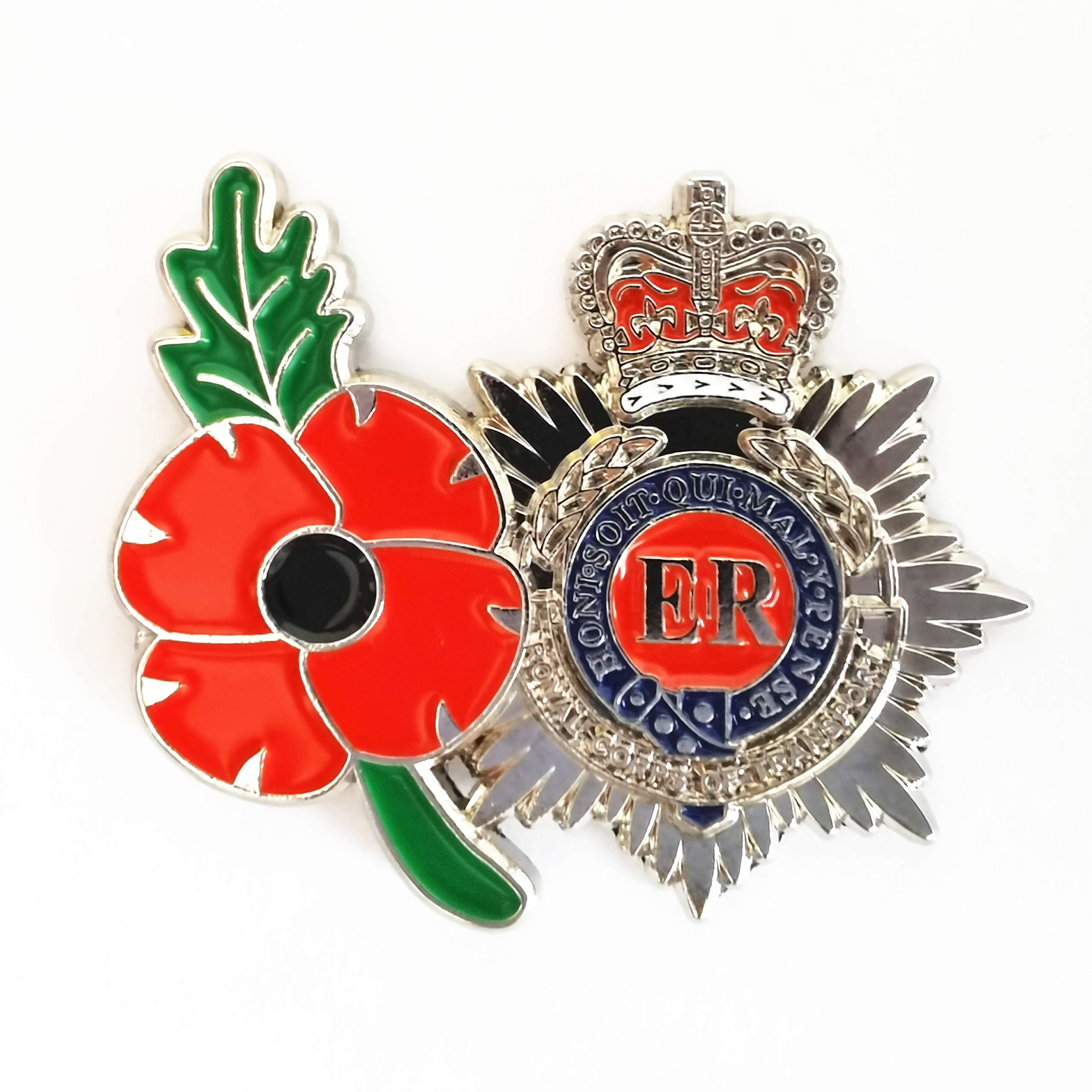 Red Poppies Flower Queen ELIZABETH II Pin Badge Gift Souvenirs Enamel Pin Brooch Memorabilia