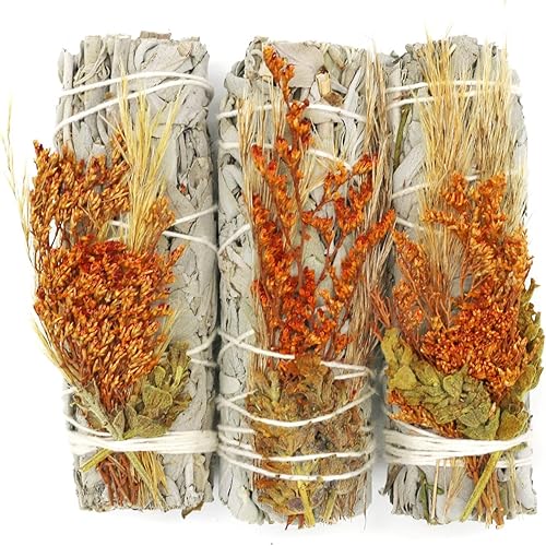 Miniatura 4 de Soul Sticks Paquete de 3 barras de salvia blanca floral con flores para limpiar el hogar, meditación, yoga, curación y manchas, California de origen