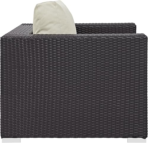 Vista 81 de Modway EEI-1911-EXP-ORA Convene - Muebles otomanos cuadrados de tela para patio, muebles de exterior, color naranja espresso Espresso Naranja