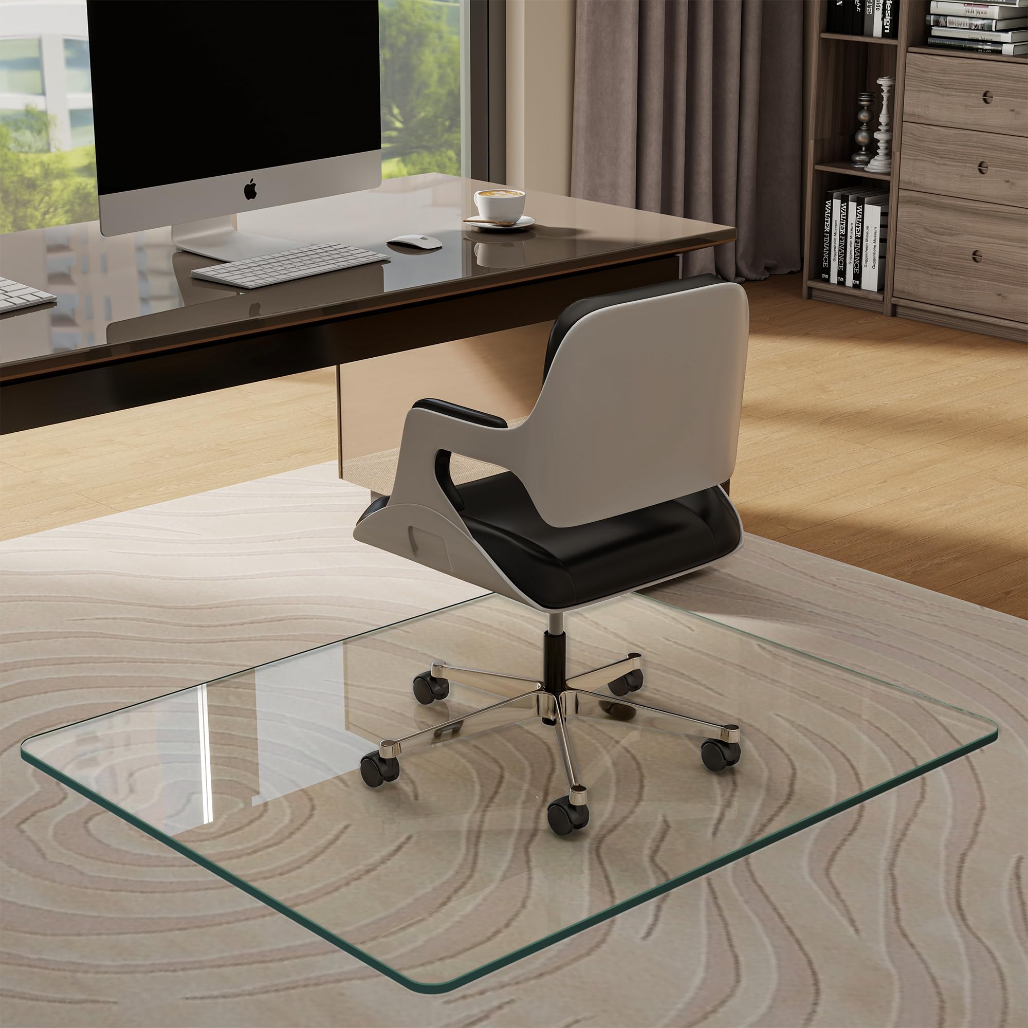 Tempered Glass Chair Mats For Carpet Desk Mat For Chair Koonmi