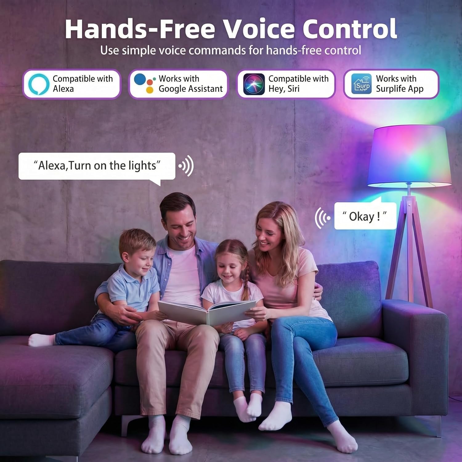 Smart Light Bulbs 6Pack with Remote, Color Changing Light Bulbs Work w/Alexa Google Home, 9W A19 E26 800LM Colored LED Bulb, 2.4GHz Only, 50+ DIY Scenes, App & Voice Control WiFi Light Bulbs